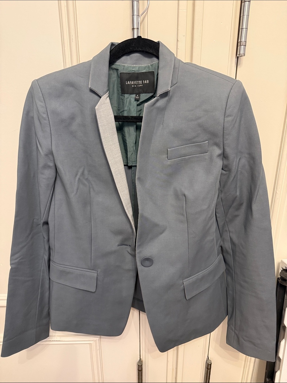 Lafayette 148 New York Slate Gray Tailored Women's Blazer